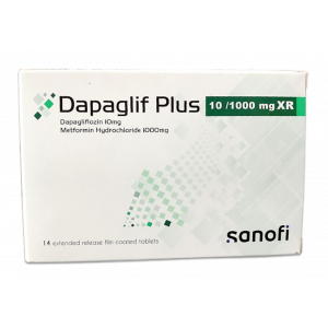 DAPAGLIF PLUS 10 MG / 1000 MG XR ( DAPAGLIFLOZIN / METFORMIN ) 14 EXTENDED RELEASE FILM-COATED TABLETS